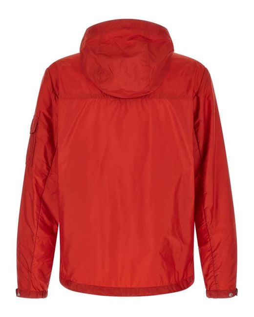 Moncler Red Solid Hood Jacket for men