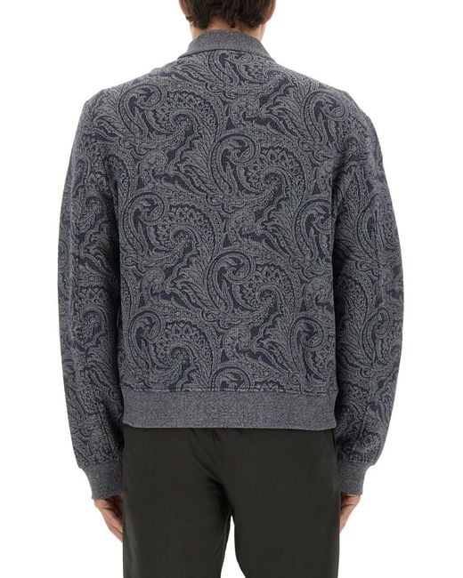 Etro Gray Jacquard Jacket for men