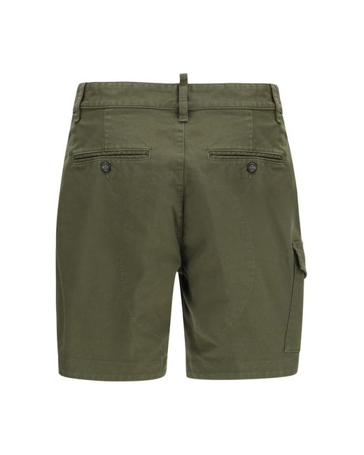 DSquared² Green Solid Cargo Shorts for men