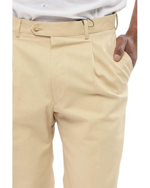 Corneliani Natural Flat Front Pants for men