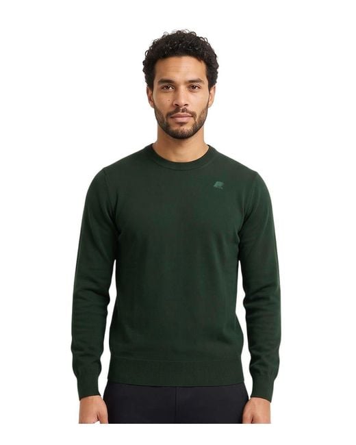 K-Way Green Regular Sweater for men