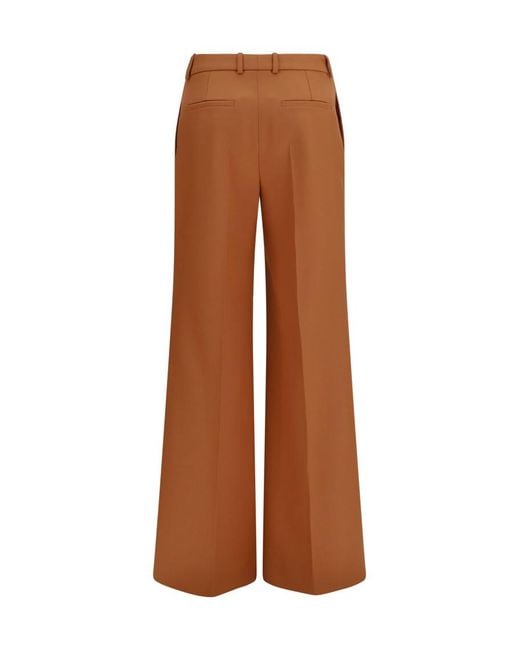 Chloé Brown Flared Flat Front Pants