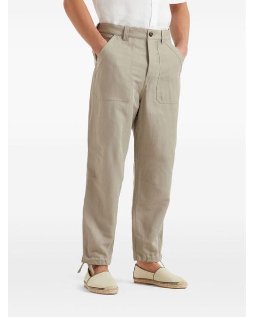 Brunello Cucinelli Natural Relaxed Fit Trousers for men