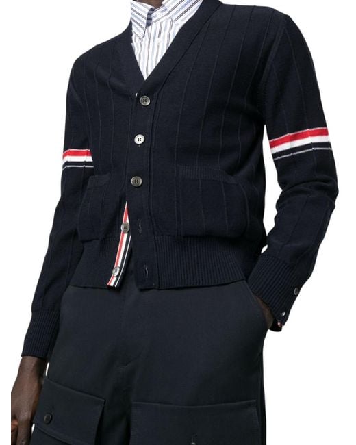 Thom Browne Blue Stripes Cardigans for men