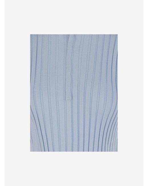 Tシャツ・カットソー Jil Sander Viscose Blend Polo Shirt With Ruffle Flounce Jil Sander Viscose Blend Polo Shirt With Ruffle Flounce in