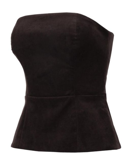 P.A.R.O.S.H. Black Solid Strapless Top