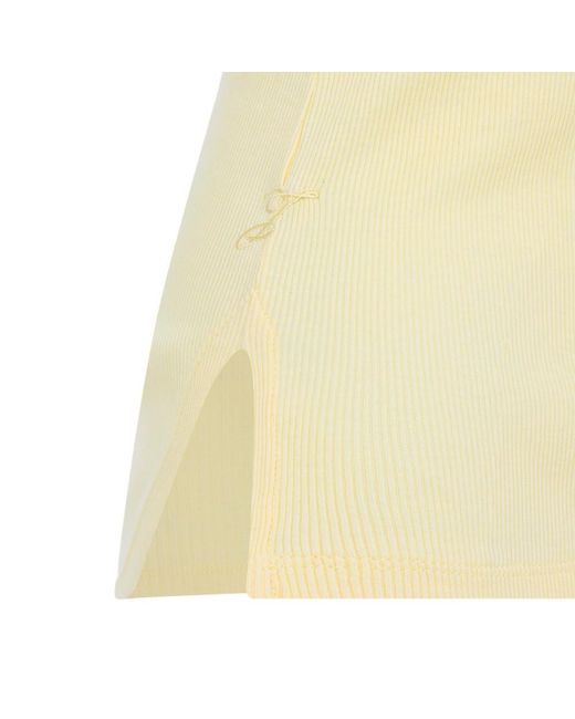 Jacquemus Yellow Solid Scoop Neck Top