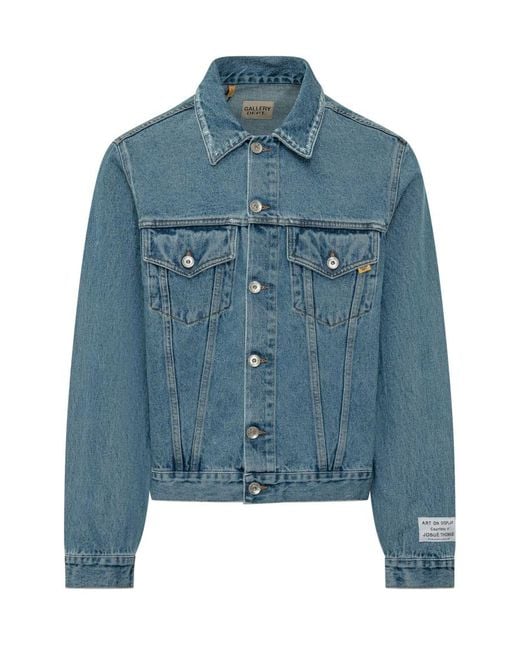 GALLERY DEPT. Blue Solid Shirt Collar Jacket for men