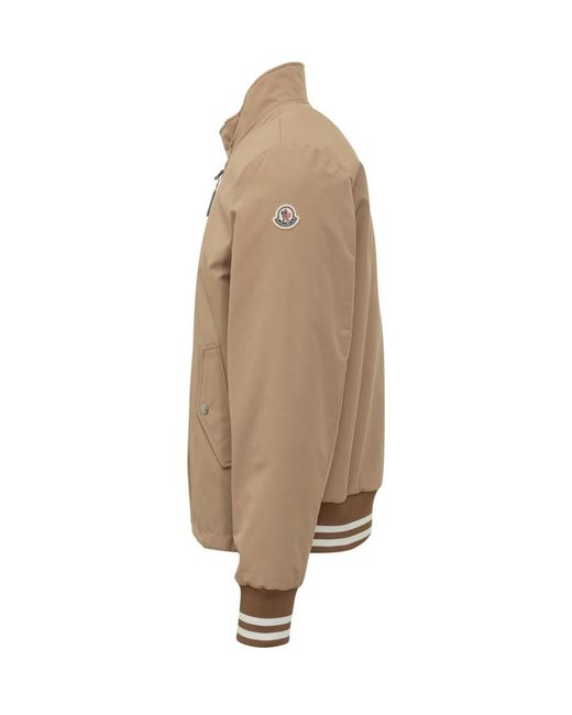 Moncler Natural Solid Mock Collar Jacket for men