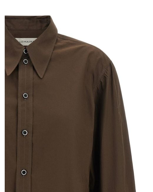 Lemaire Brown Regular Solid Shirt