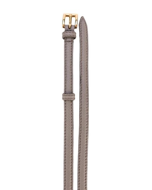 Prada Gray Thin Textured Belt