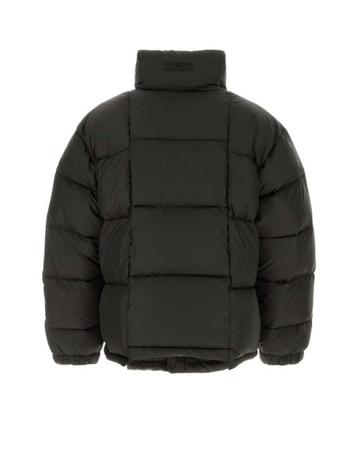 Vetements Black Dark Polyester Down Jacket for men