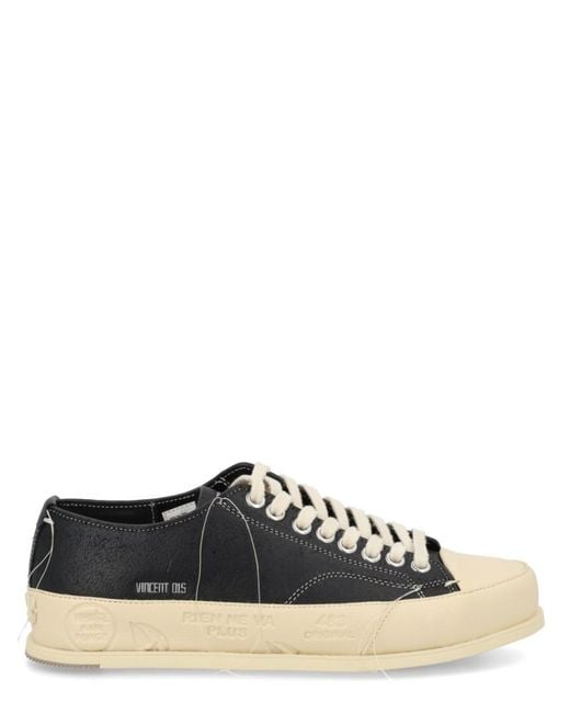 Premiata Black Low-Top Leather Sneaker for men