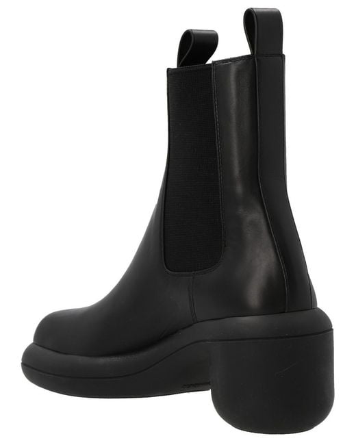 Jil Sander Black Solid Round Toe Boots