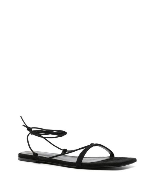 Totême White Leather Flat Sandals