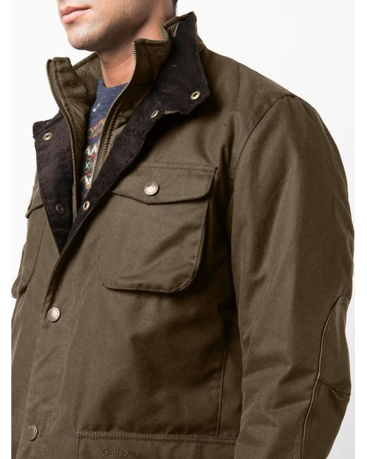 Barbour Green Stand-Up Collar Jacket for men