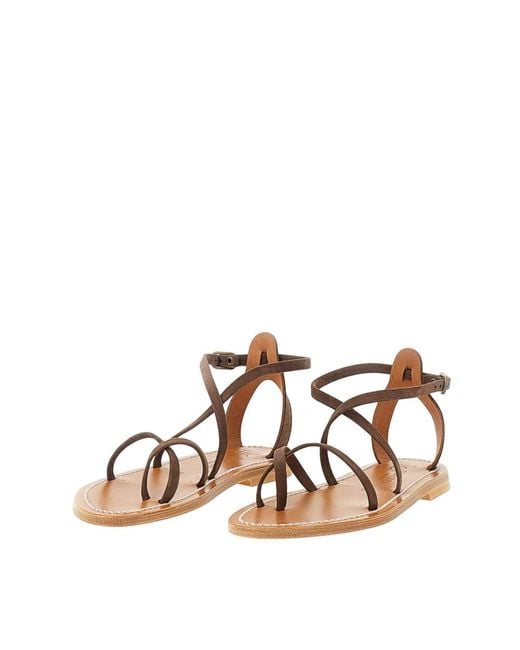 K. Jacques Brown Open-Toe Sandals