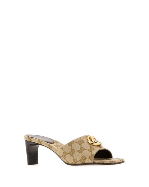Gucci Metallic Logo Heels