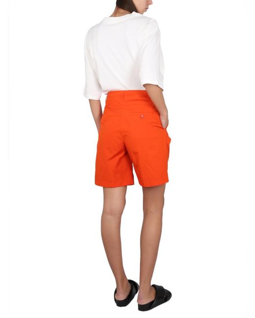 Aspesi Red Cotton Poplin Shorts