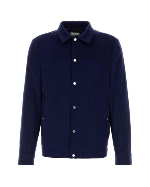 Brunello Cucinelli Blue Regular Shirt Jacket for men
