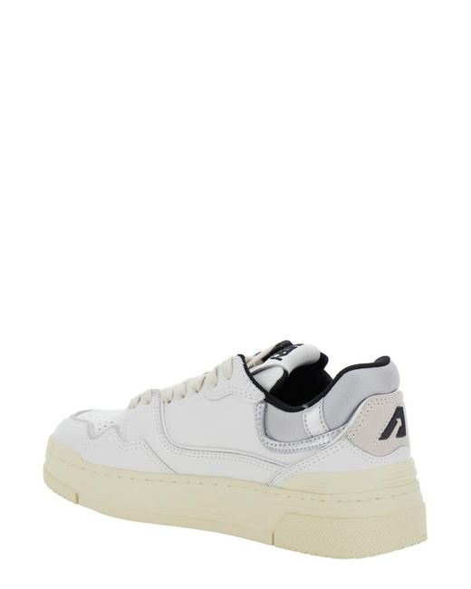 Autry White Low Sneakers Clc Leather Patch