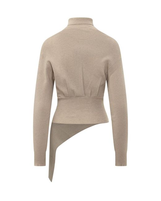 Lanvin White Solid Turtle Neck Sweater