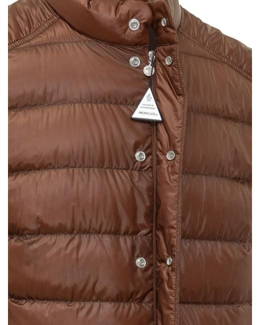 Moncler Brown Quilted Mock Collar Jacket for men