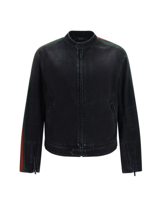 Gucci Blue Regular Biker Jacket for men