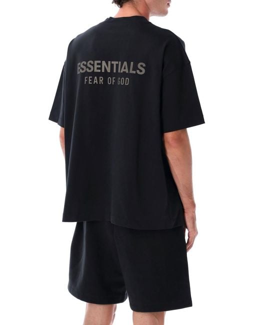 Fear Of God Black Crewneck Logo T-Shirt for men