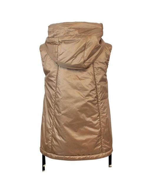 Max Mara Brown Solid Hood Jacket
