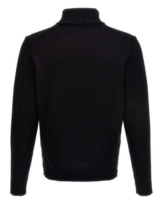 Zanone Black Turtle-Neck Sweater for men