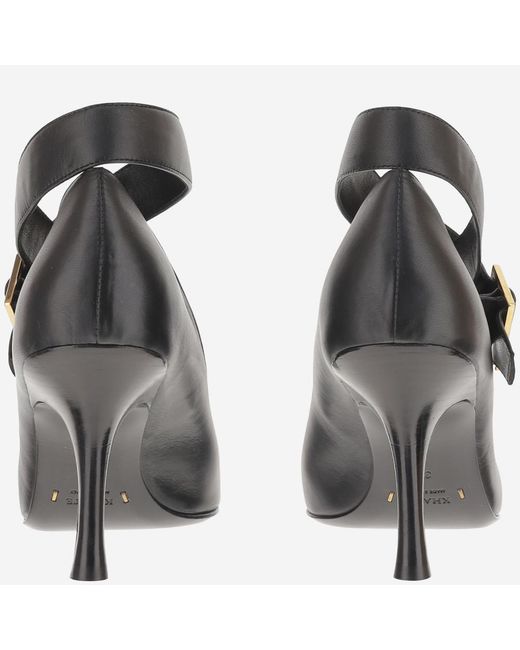 Khaite Black Leather Pumps