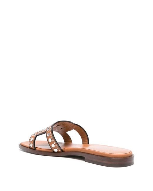 Tod's Pink Leather Flat Sandals