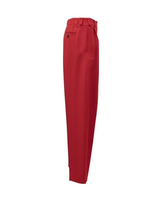 Givenchy Red Straight Pleated Pants