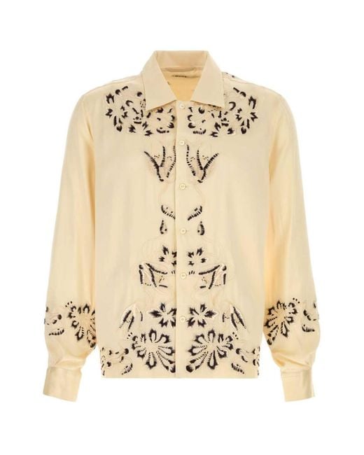 Bode Natural Regular Embroidery Shirt for men