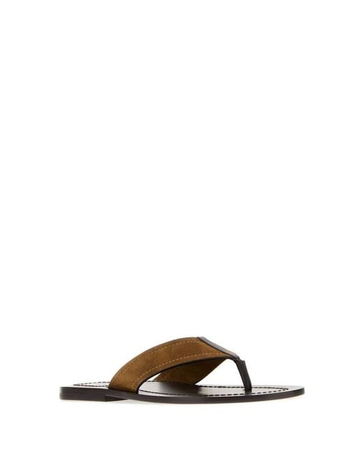 The Row Brown Solid Slippers for men