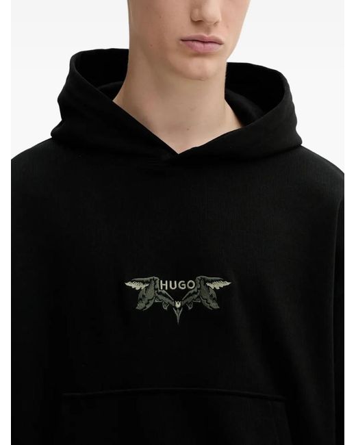 Boss Black Bird-Embroidery Hoodie for men
