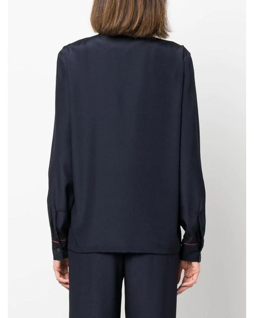P.A.R.O.S.H. Blue Seam-Detail Button-Up Shirt
