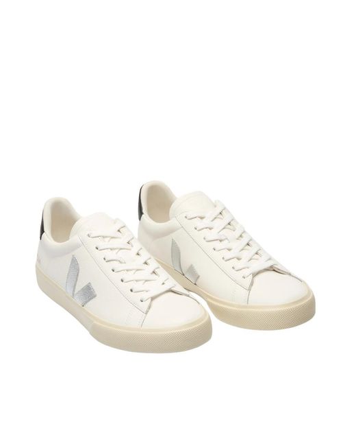 Veja White Solid Campo Sneakers