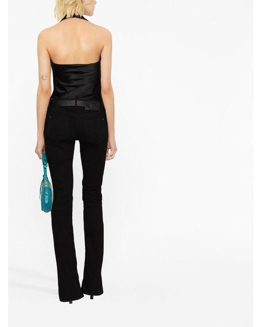 DSquared² Black Split-Cuff Flared Jeans