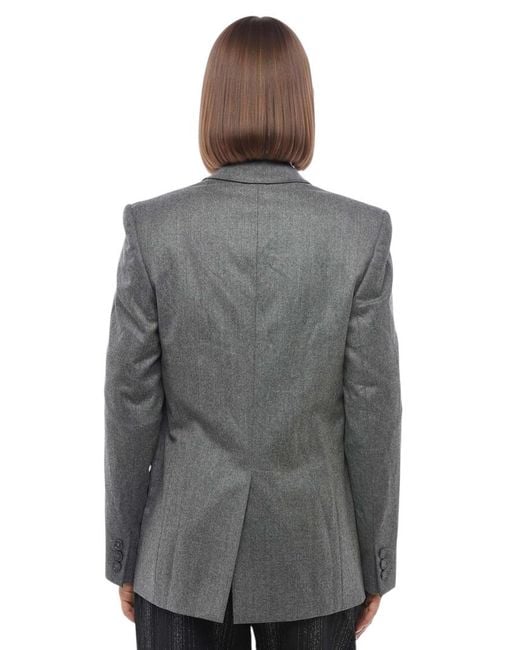 Stella McCartney Gray Solid Peaked Lapel Blazer