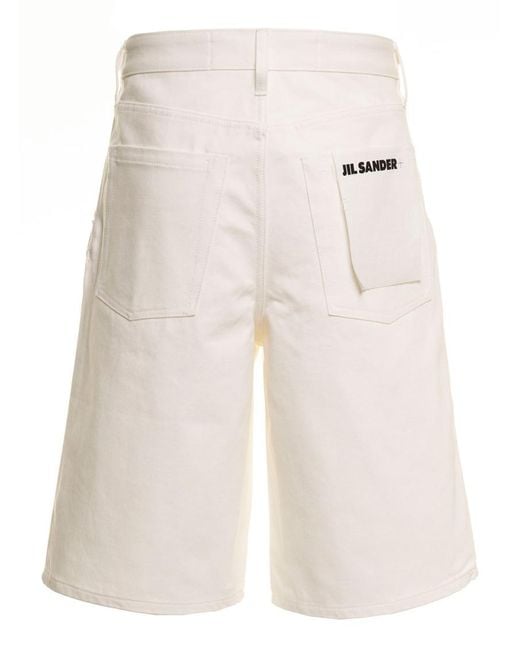 Jil Sander White Solid Shorts for men