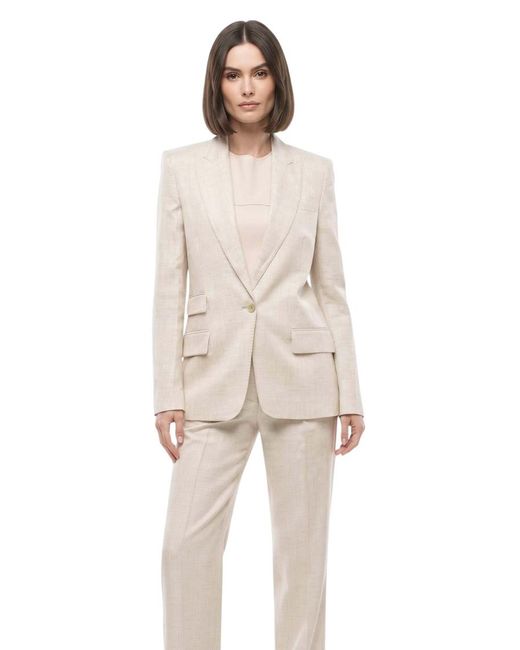 Stella McCartney Natural Solid Peaked Lapel Blazer