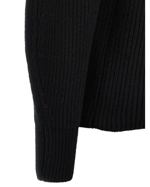 Jil Sander Black Ribbed Sweater