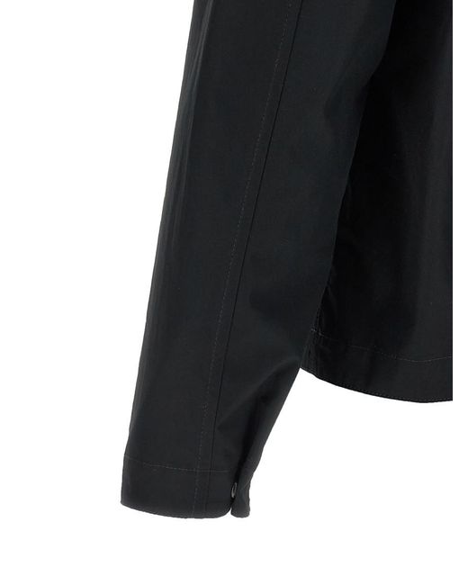 Stone Island Black Solid Shirt Collar Jacket for men