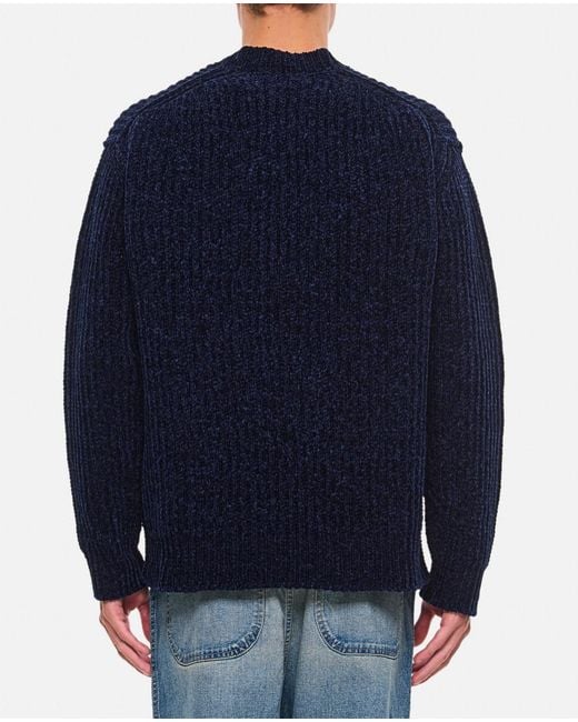 Junya Watanabe Blue Ribbed Sweatshirt for men