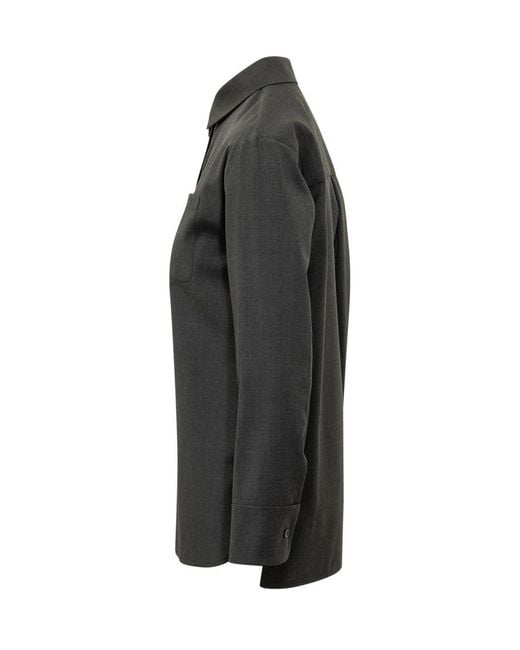 Max Mara Gray Relaxed Solid Shirt
