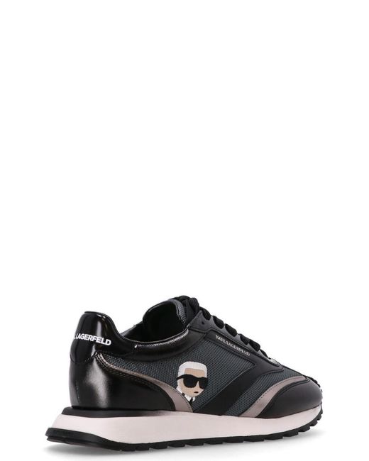 Karl Lagerfeld Black Lace Up Sneakers