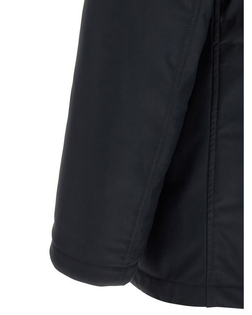 Herno Black Solid High Neck Jacket for men