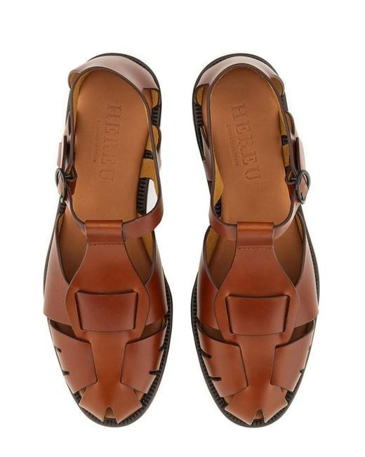 Hereu Brown Leather Sandals